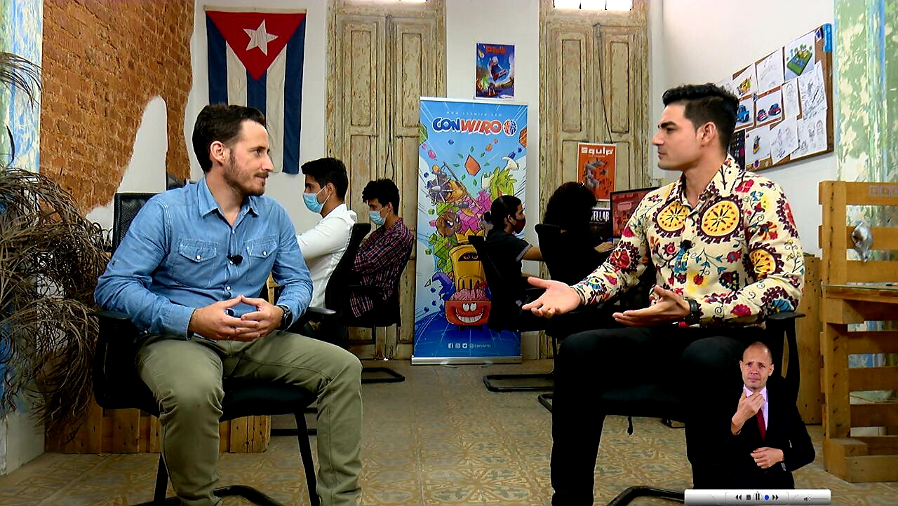 Leyber Gómez en la sección punto-cu del gustado espacio televisivo Conexión Cuba